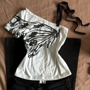 Women’s White Short‑Sleeve Top